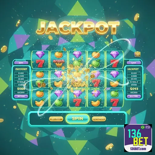 Jogador explorando diversos slots premium na 136bet