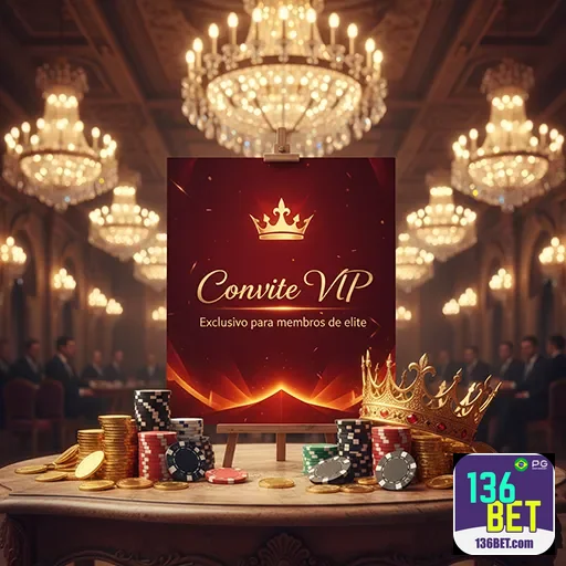 Imagem promocional do 136bet destacando seu programa VIP exclusivo, reforçando a confiança na plataforma de apostas.